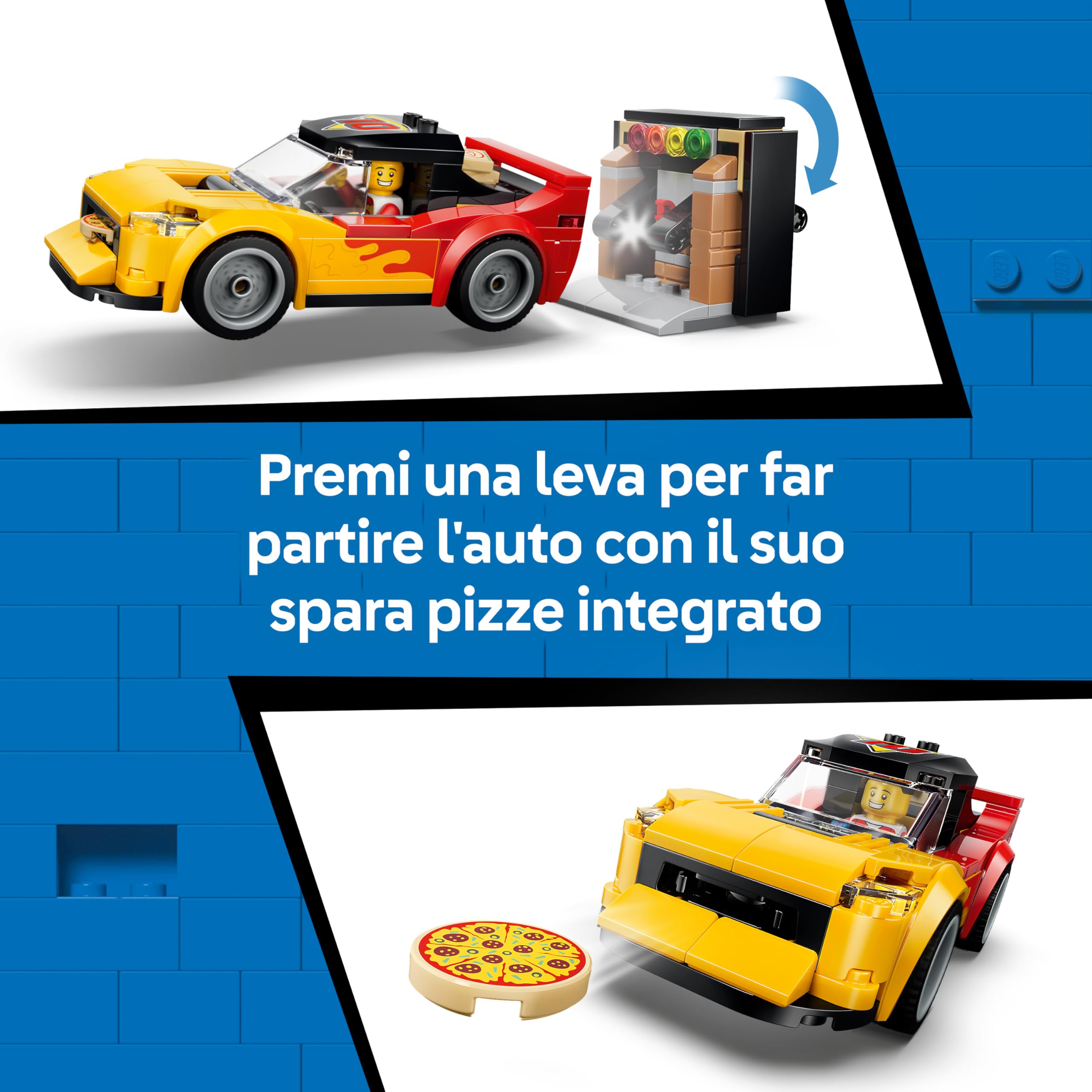 LEGO City Centro di Consegna Pizze con Veicoli - Include Macchina Giocattolo, Scooter, Drone, Cabinato Arcade e 4 Minifigure - Idea Regalo di Compleanno per Bambini da 6 Anni in su - 60496