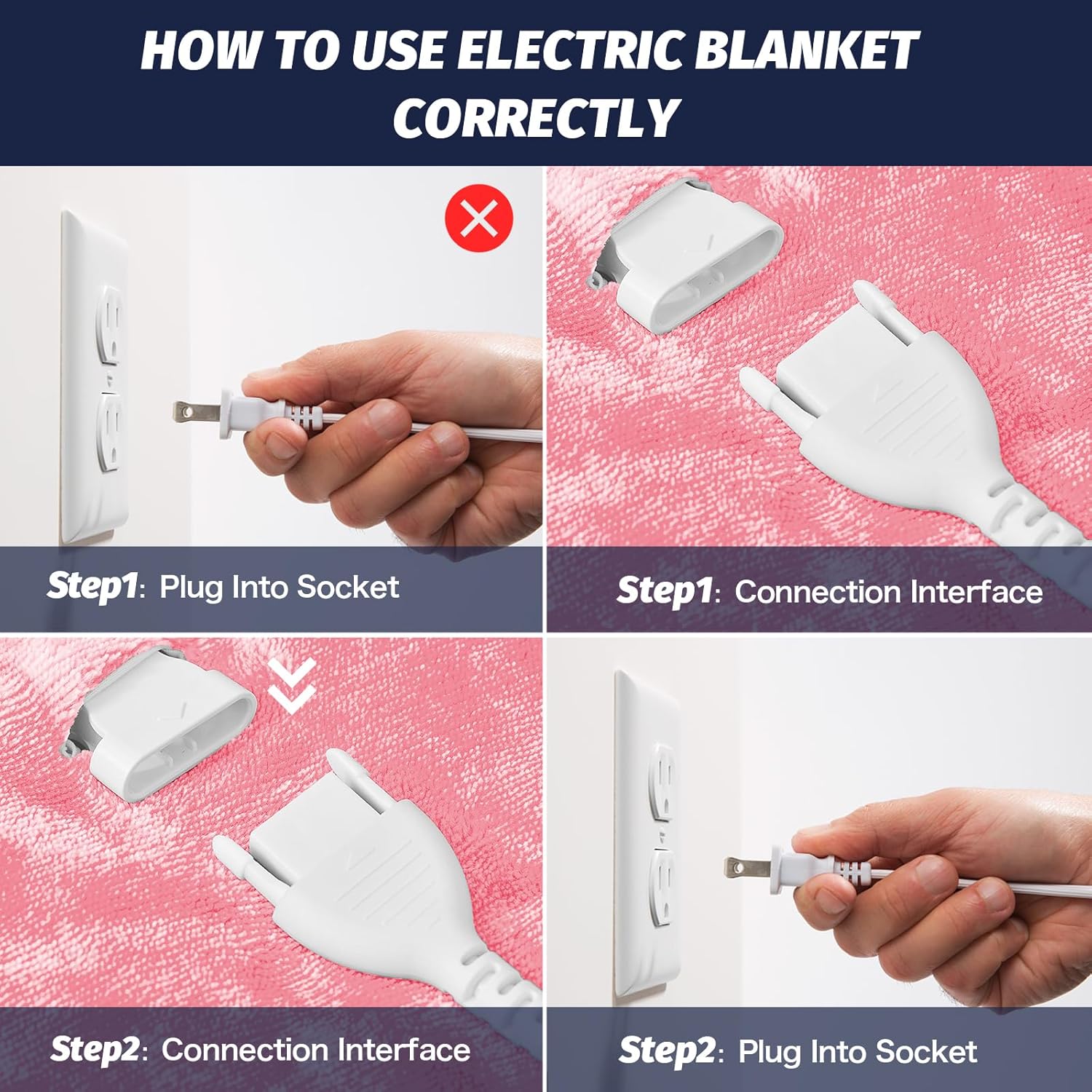 greenoak Heated Electric Blanket Throw, Faux Fur Sherpa Heating Blanket for Sofa Bed, Warm Winter Gifts for Women/Her, Heater Lap Blankets 5-Position Timer &10 Heating Levels 50''*60" PIink - Image 3