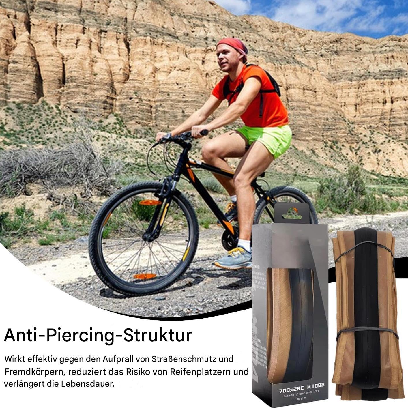 Pneumatici per bici da corsa, 700 x 28C, leggeri e pieghevoli, con protezione antiforatura, per sport all'aperto in città