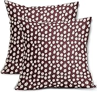 Vista 92 de Fundas de almohada marrón y blancas de 18 x 18 pulgadas, juego de 2 almohadas boho grises con lunares, fundas de almohada modernas estampadas