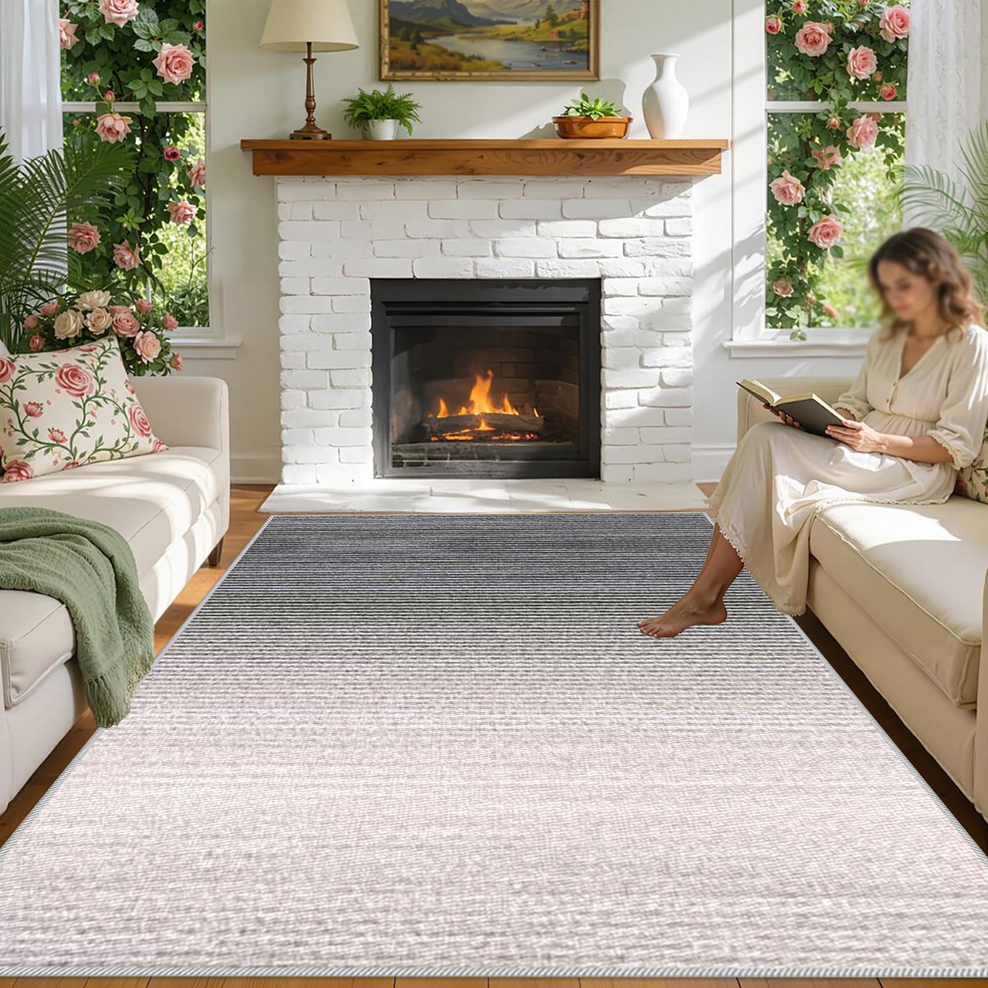Tapis à poil court lavable en machine douceur pour votre chambre