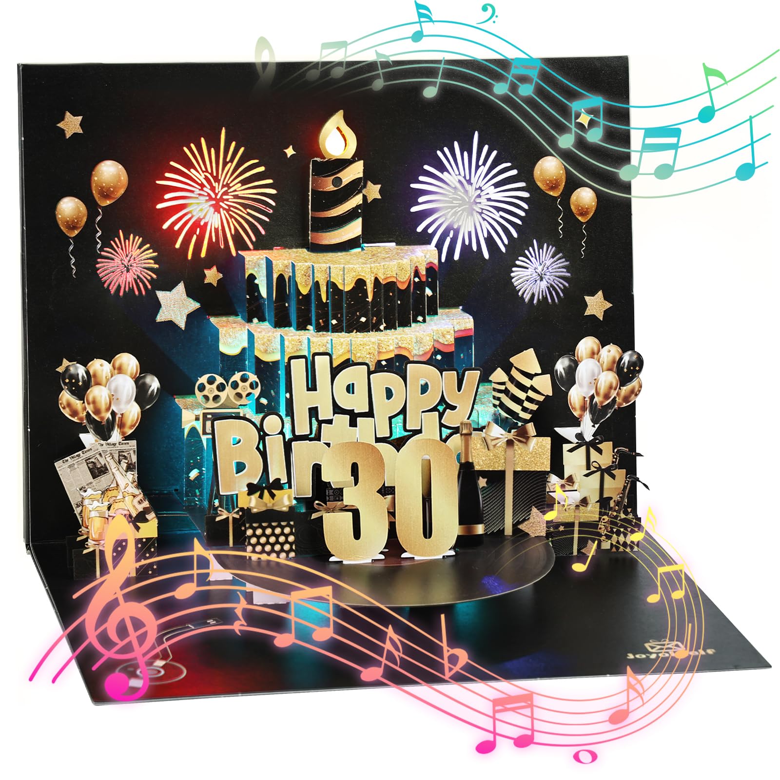 Birthday Card, Light And Musical Birthday Cards, Fireworks