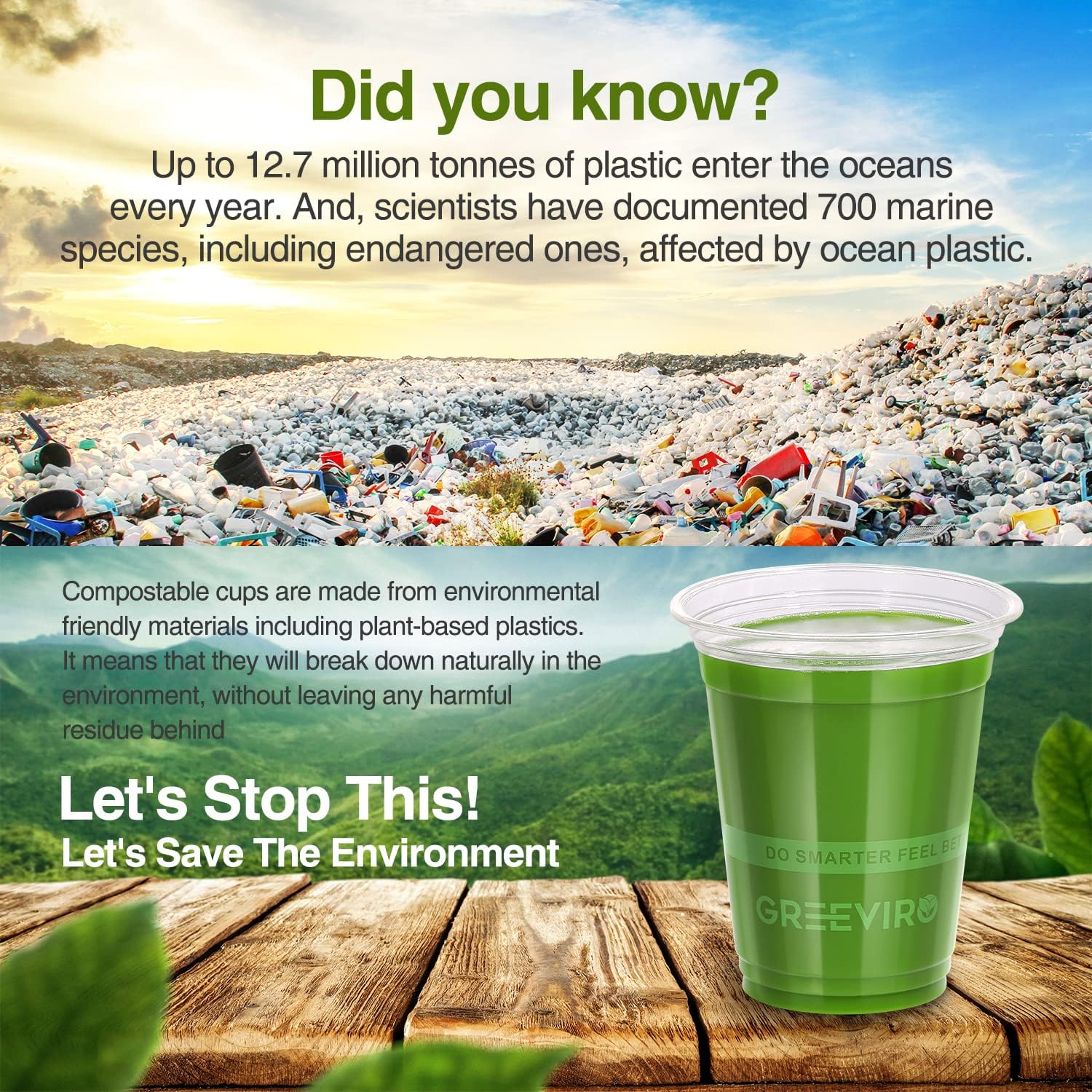 Eco Compostable Plant-Based Clear Plastic Cups 16oz Thick, Reusable, Disposable Iced Coffee Cups for Smoothies, Beer & Any Beverages for Parties, Weddings & Gatherings (16oz) - Image 7