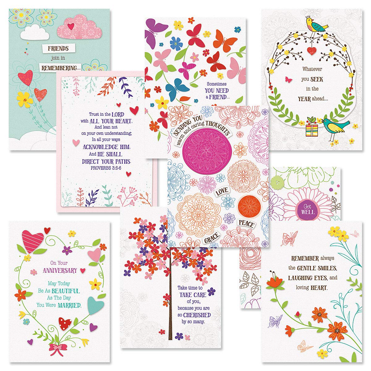 Current Greatest Blessings All Occasion Value Pack - 18 Cards With Envelopes, Celebration, Get Well, Sympathy, Birthday, Anniversary & Thinking of You