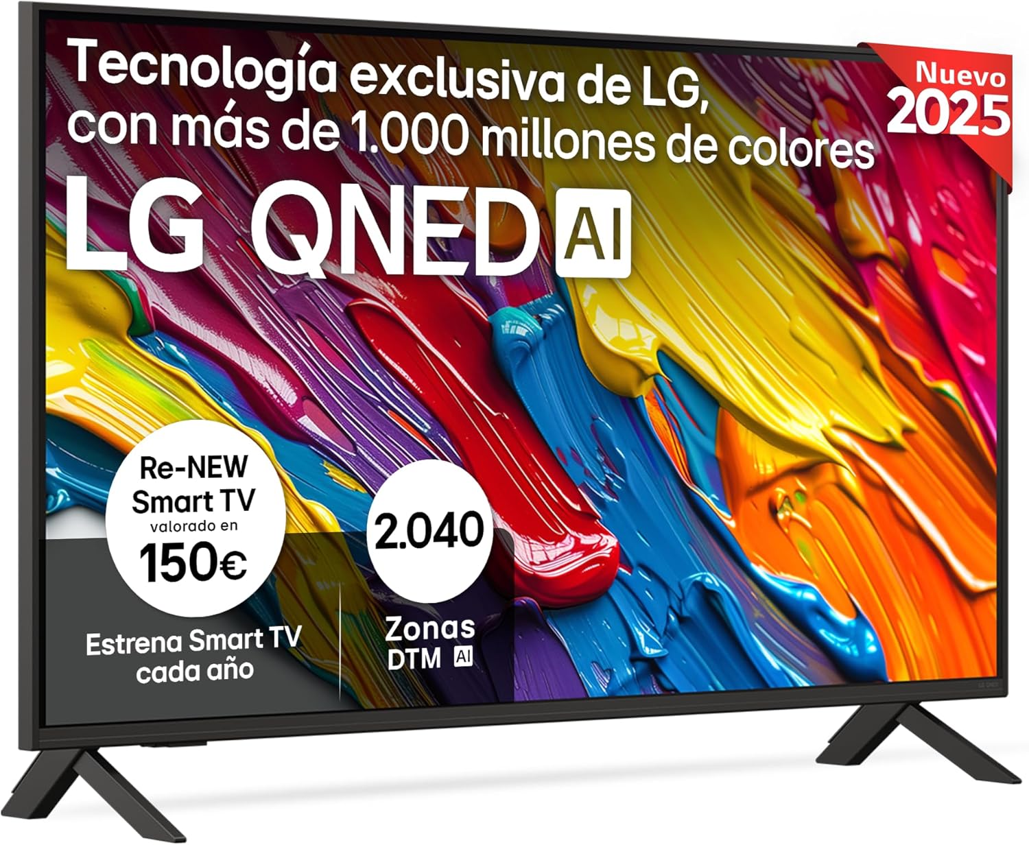 LG 43QNED84A6C - TV 43", 4K QNED EVO, Smart TV, WebOS 25, Procesador Potente e Inteligente, Super Upscaling, Dolby Dilgital Plus, Alexa/Google Assistant, Negro [Clase de eficiencia energética G]