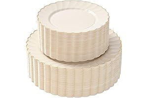 First Class Disposable Plastic Plates | By Madee Ivory Scalloped Plastic Plates...