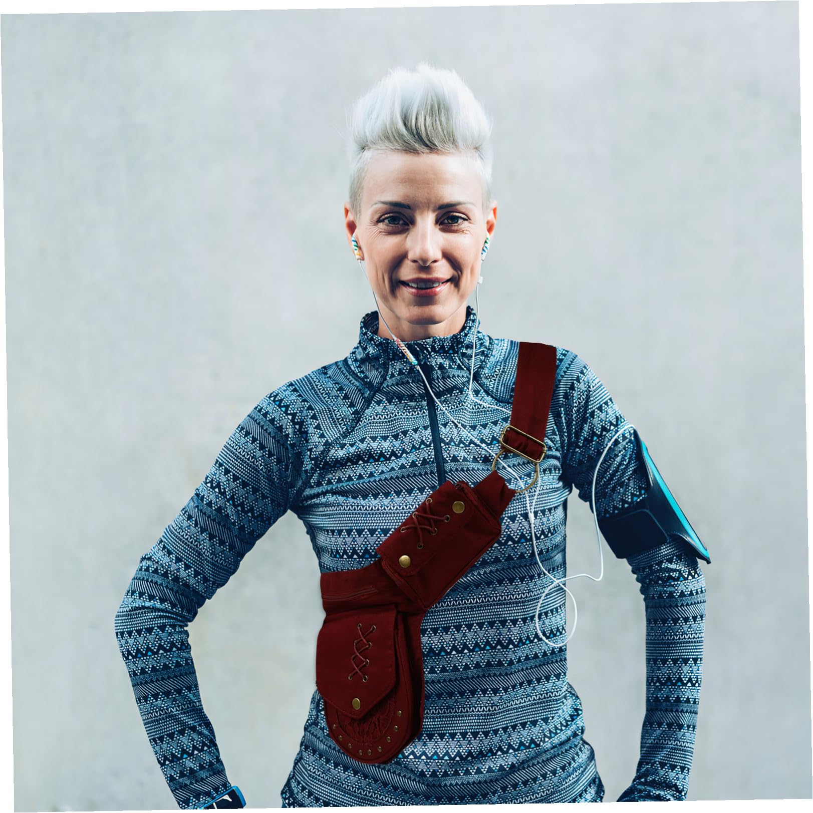 Milisten Handy Gürteltasche mit Mehreren Fächern Leichte Crossbody Trageweise Retro Design für Reisen und Joggen