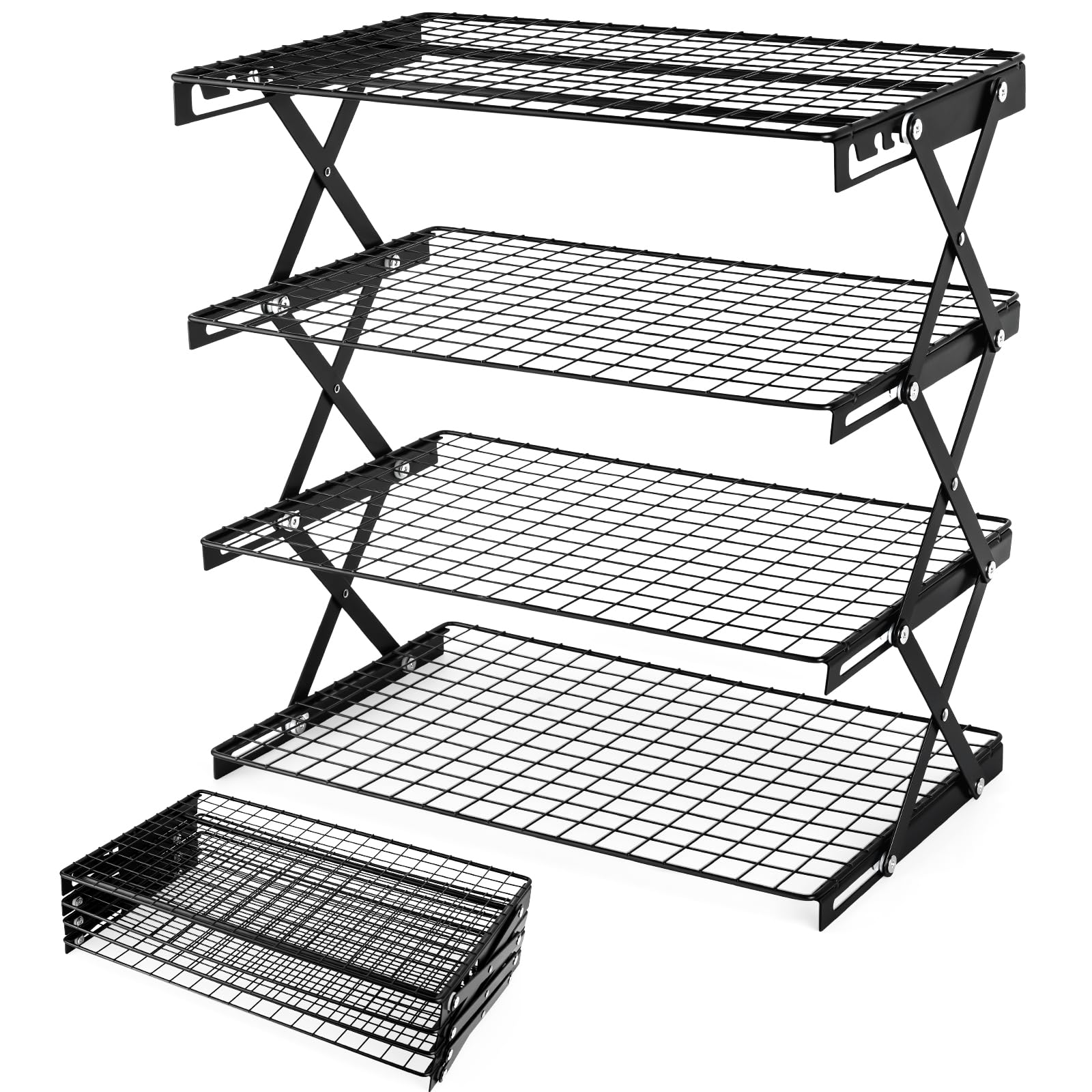 Bestdin Grille de refroidissement pliable à 4 niveaux en acier inoxydable