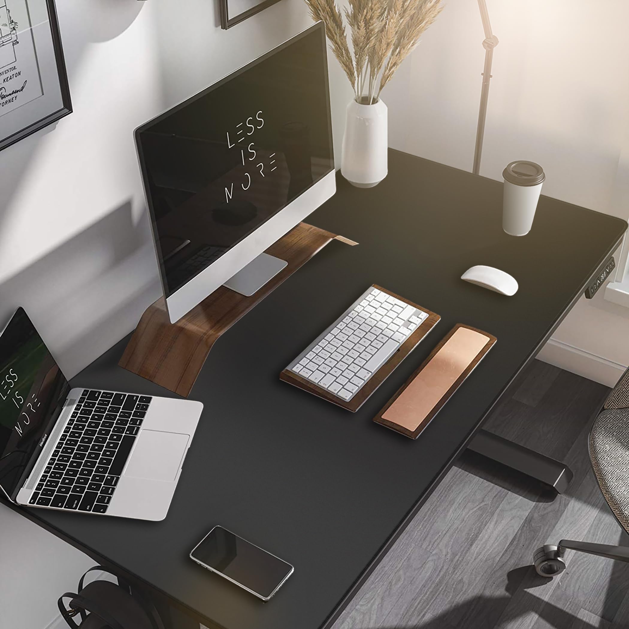 LL-COEUR Czarna, bardzo duża podkładka pod mysz Speed Gaming, 140 x 70 x 0,3 cm, XXL, wydłużona podkładka pod mysz, pod klawiaturę, PC, laptop, 1400 x 700 x 3 mm
