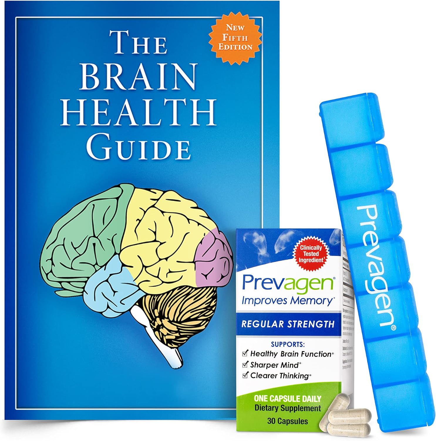 Prevagen Improves Memory - Regular Strength 10mg, 30 Capsules with Free Brain Health Guide & 7-Day Pill Minder | Apoaequorin & Vitamin D | Brain Supplement for Better Brain Health