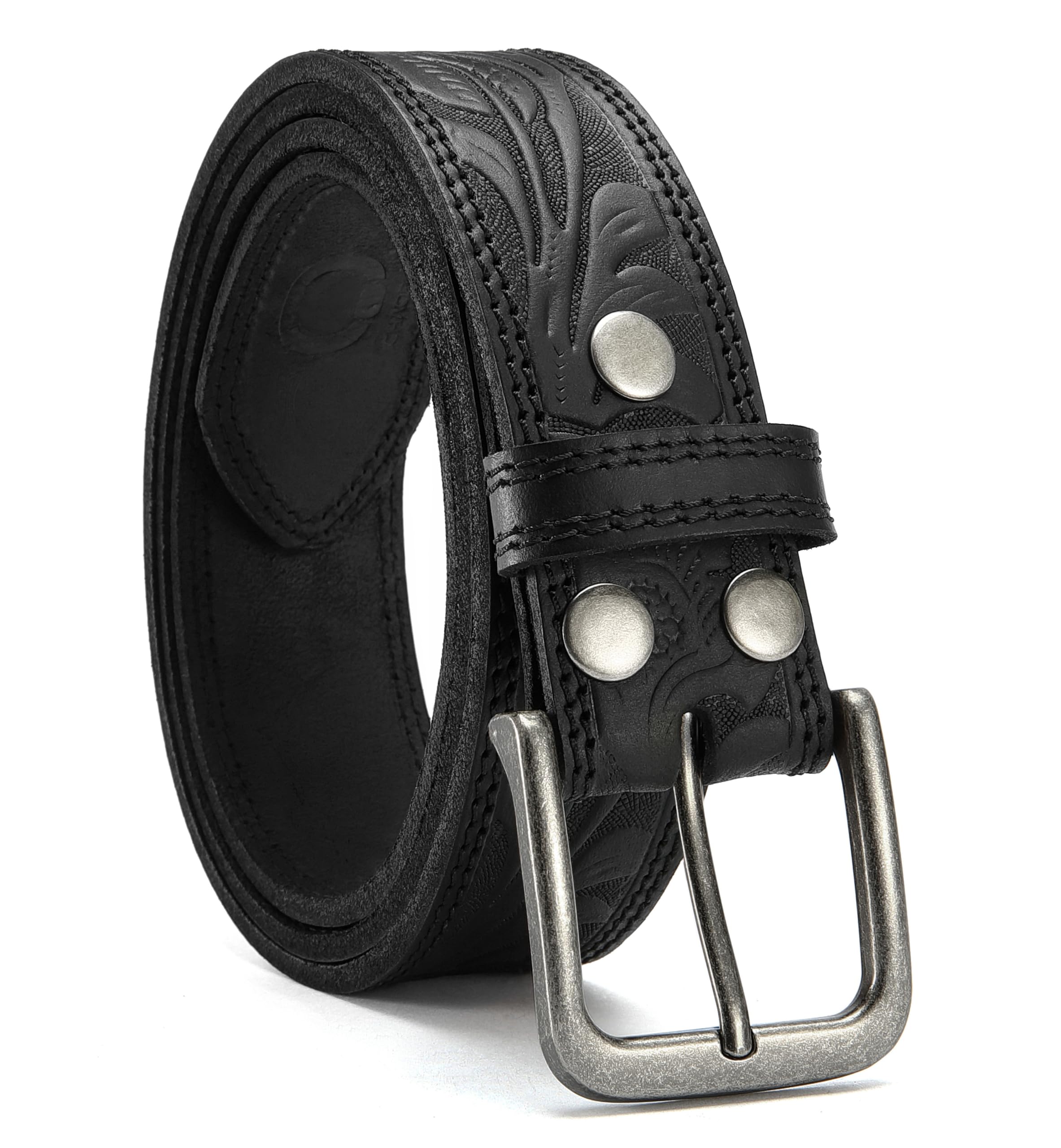 CHAOREN Mens Belts Casual for Jeans - Full-Grain Leather, Durable Cowhide