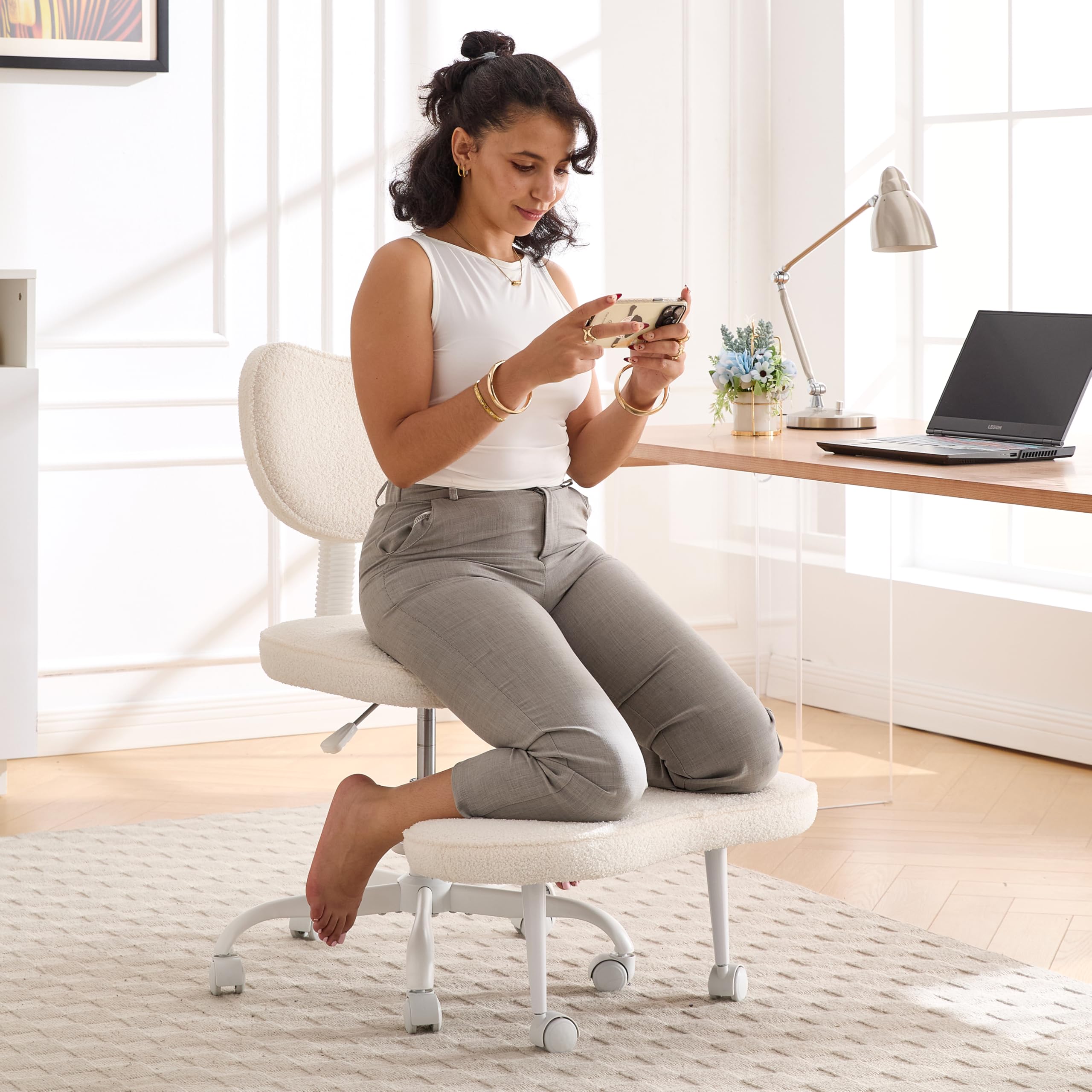 Amazon.com: Fizzin Cross Legged Office Chair, Criss Cross Chair