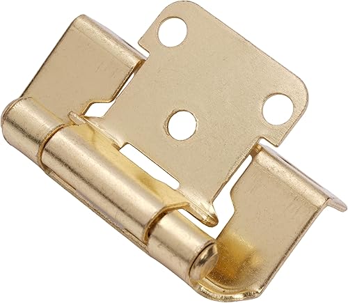 Miniatura 5 de DecoBasics Bisagras de gabinete de 12 pulgada (chapadas en latón) doradas (25 pares  50 unidades)  Bisagras de gabinete de cocina con revestimiento