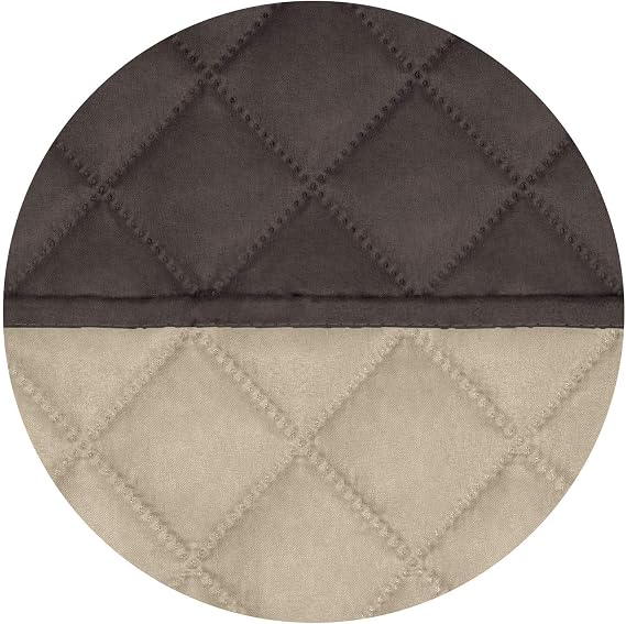 PureFit Reversible Quilted Sofa Cover, Water Resistant Slipcover Furniture Protector, Washable Couch Cover with Non Slip and Elastic Straps for Kids, Dogs, Pets (Sofa, Chocolate/Beige) (Pack of 2)