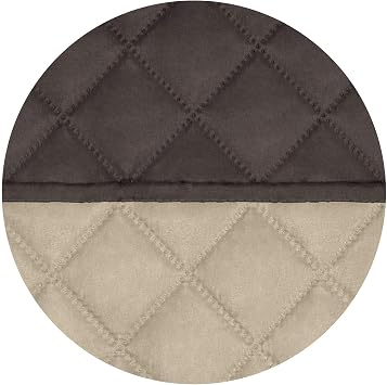 PureFit Reversible Quilted Sofa Cover, Water Resistant Slipcover Furniture Protector, Washable Couch Cover with Non Slip and Elastic Straps for Kids, Dogs, Pets (Sofa, Chocolate/Beige) (Pack of 2)