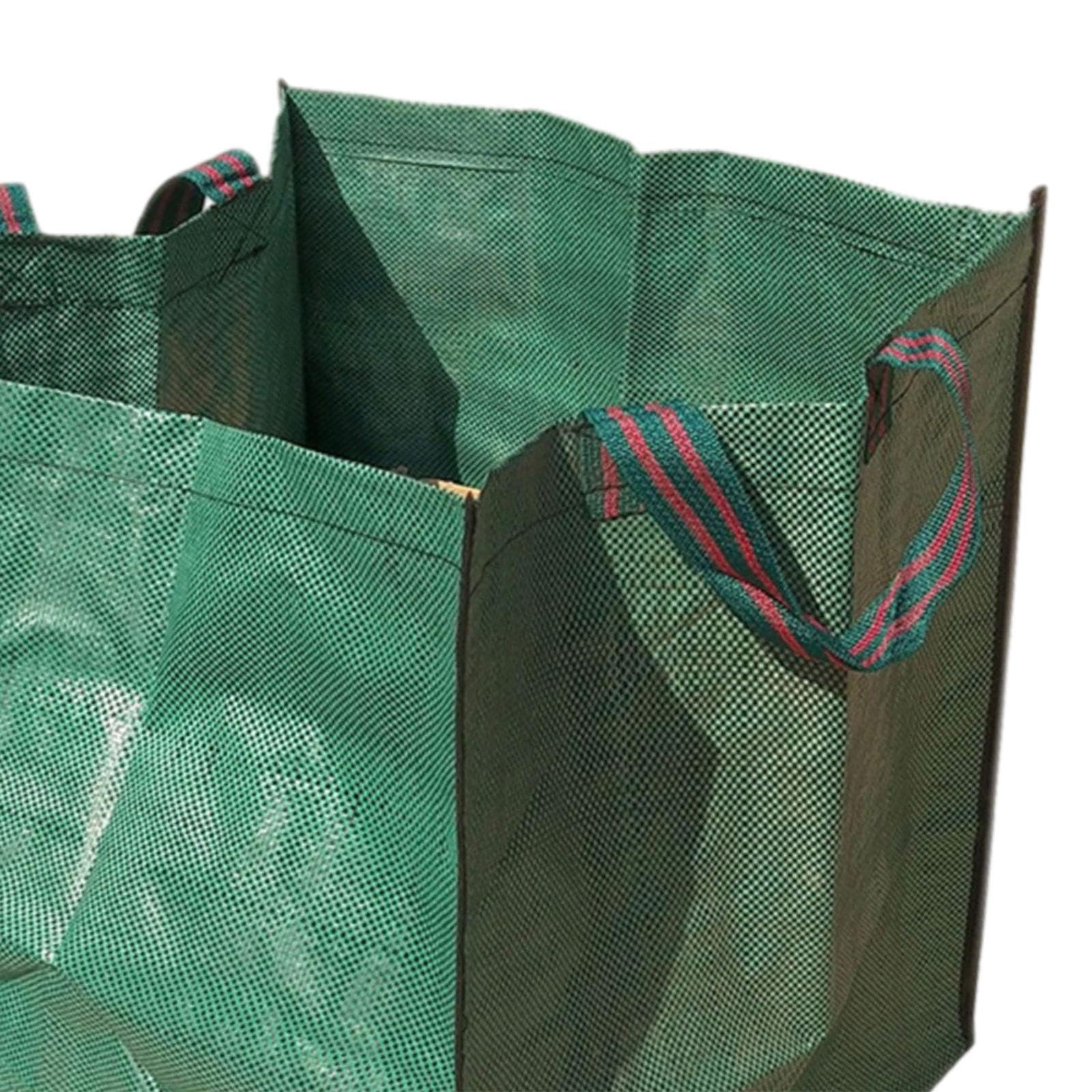 Juego de 5 bolsas de basura reutilizables para piscina, recogida de malezas y hojas caídas, bolsa de hojas de jardín, 50 x 50 x 50 cm, 125 L, color verde