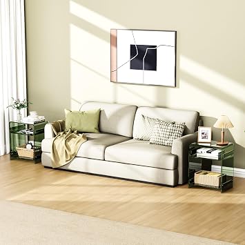 Acrylic Side Table, 45 x 30 x 58 cm, Green