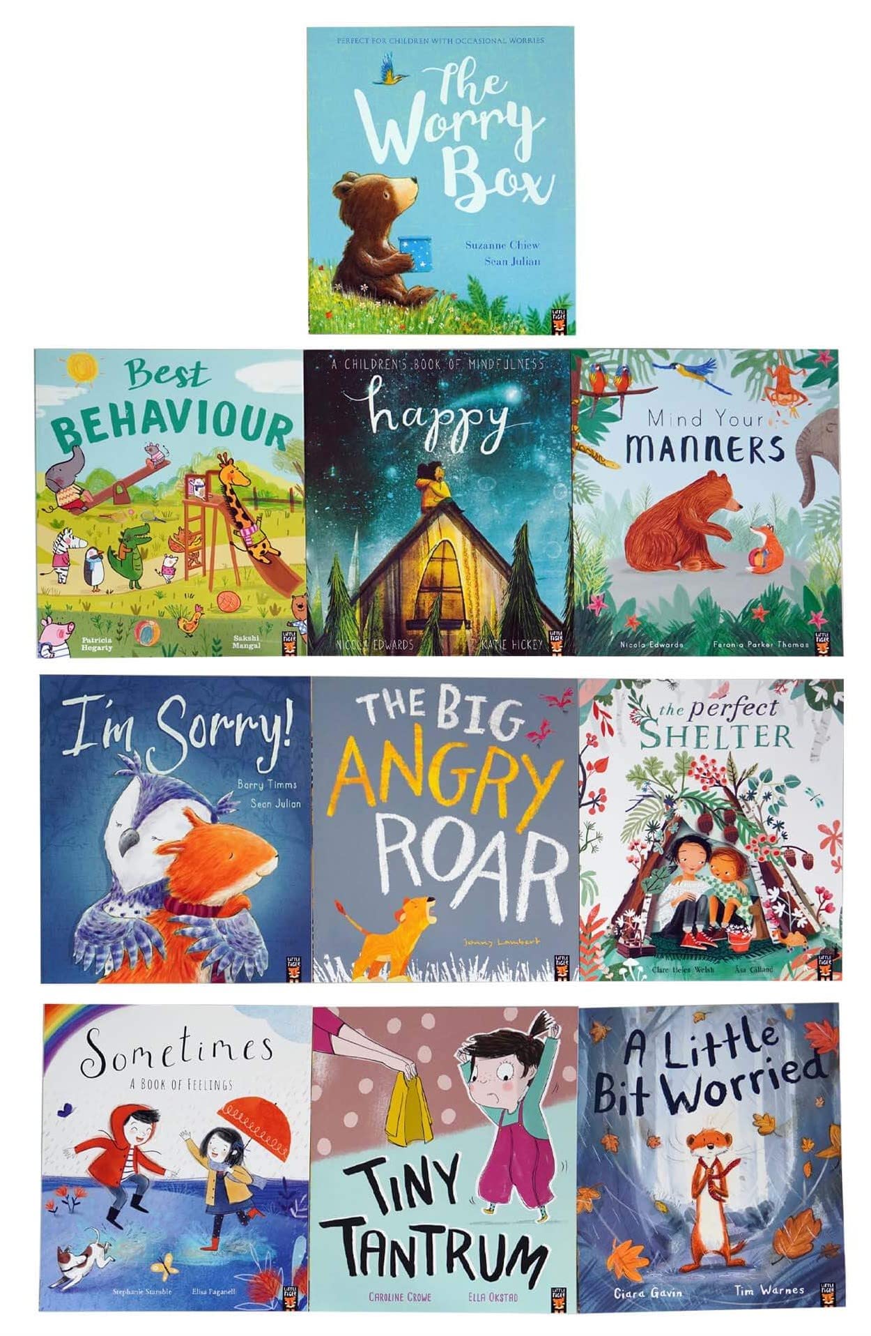 Children Best Behaviour 10 Books Collection Set (Sometimes: A Book of Feelings, Tiny Tantrum, A Little Bit Worried, I’m Sorry!, The Big Angry Roar, The Perfect Shelter, Best Behaviour, Happy & More…)