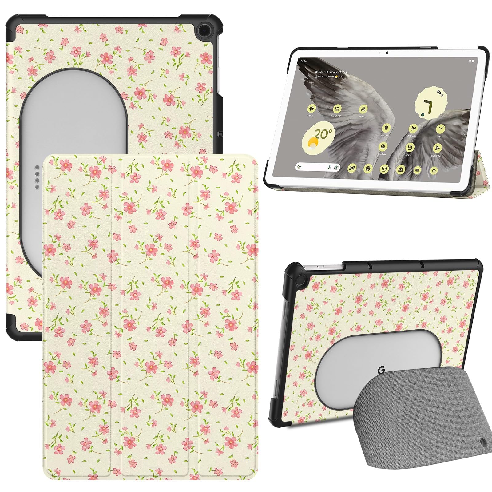 Aippdo for Google Pixel Tablet 2023 Case 11in Ultra Slim PU Leather TPU Back Shell Foldable Kickstand,Shockproof Case Cover Google Pixel Tablet Compatible with Charging Speake