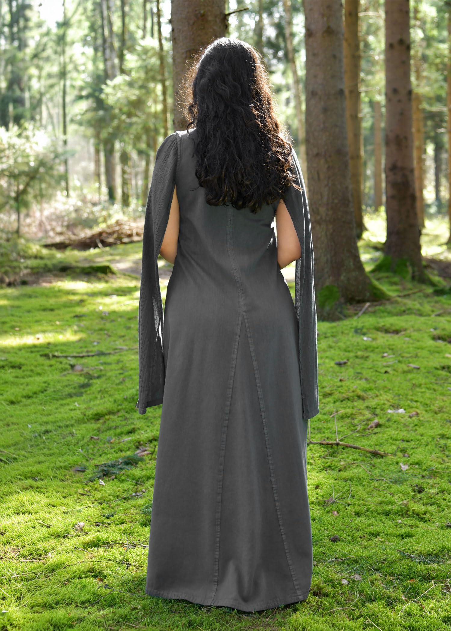 Battle-Merchant Bodenlanges Mittelalter Kleid Elira, für Damen | Wikingerkleid Langarm, Mittelalterliche Fantasy Kleidung für LARP & Cosplay