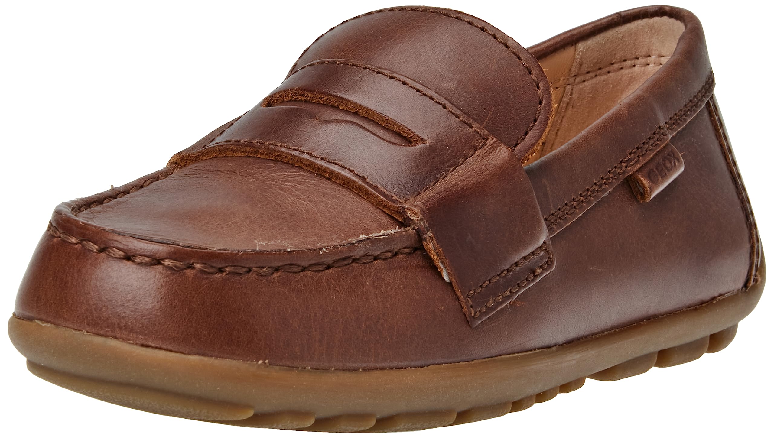 Geox J New Fast Boy A Moccasin, Coffee, 2.5 UK