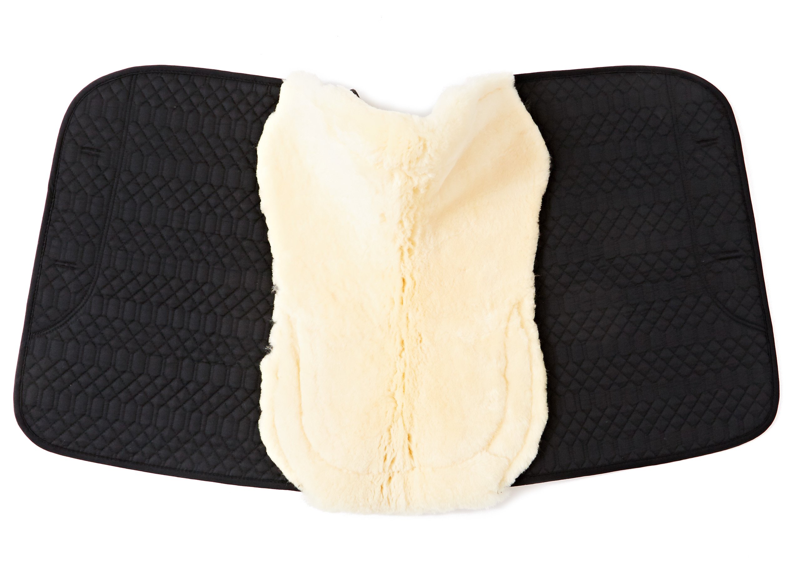 Engel Germany Sudadero comleto Mantilla para Caballo Piel de Cordero Color Negro (Schabra 4) Combinada/Salto