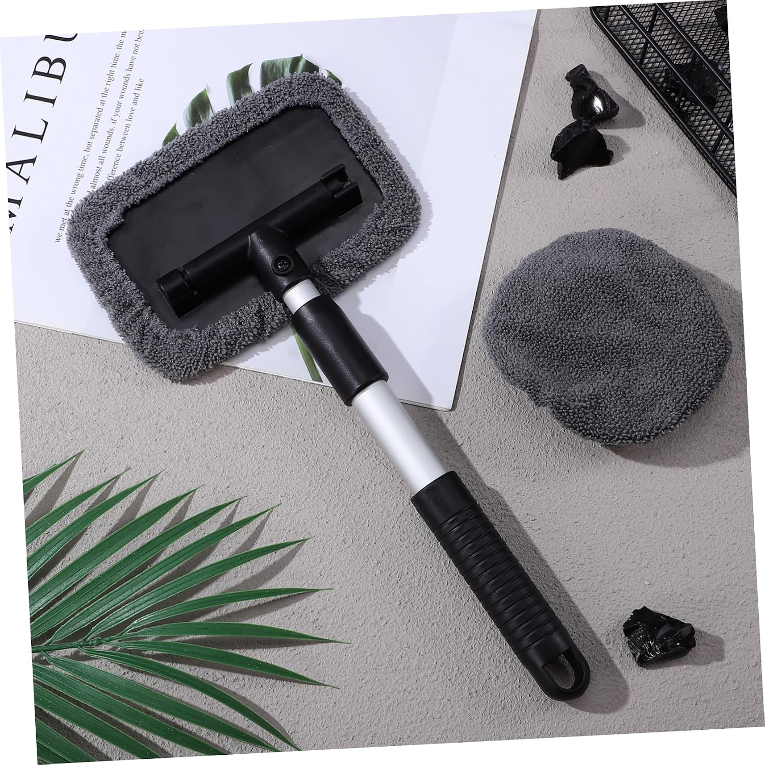 Extendable Handle Car Window Cleaning Brush Telescopic Aluminum Alloy Windshield Mop Auto Cleaning Tool image 2