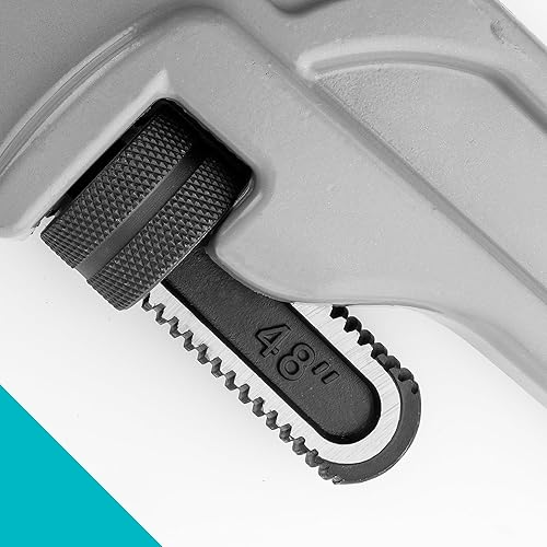 Miniatura 53 de DURATECH Llave de tubo recta de aluminio resistente de 36 pulgadas, llave de fontanería ajustable, forjada por gota, exceder el estándar GGG