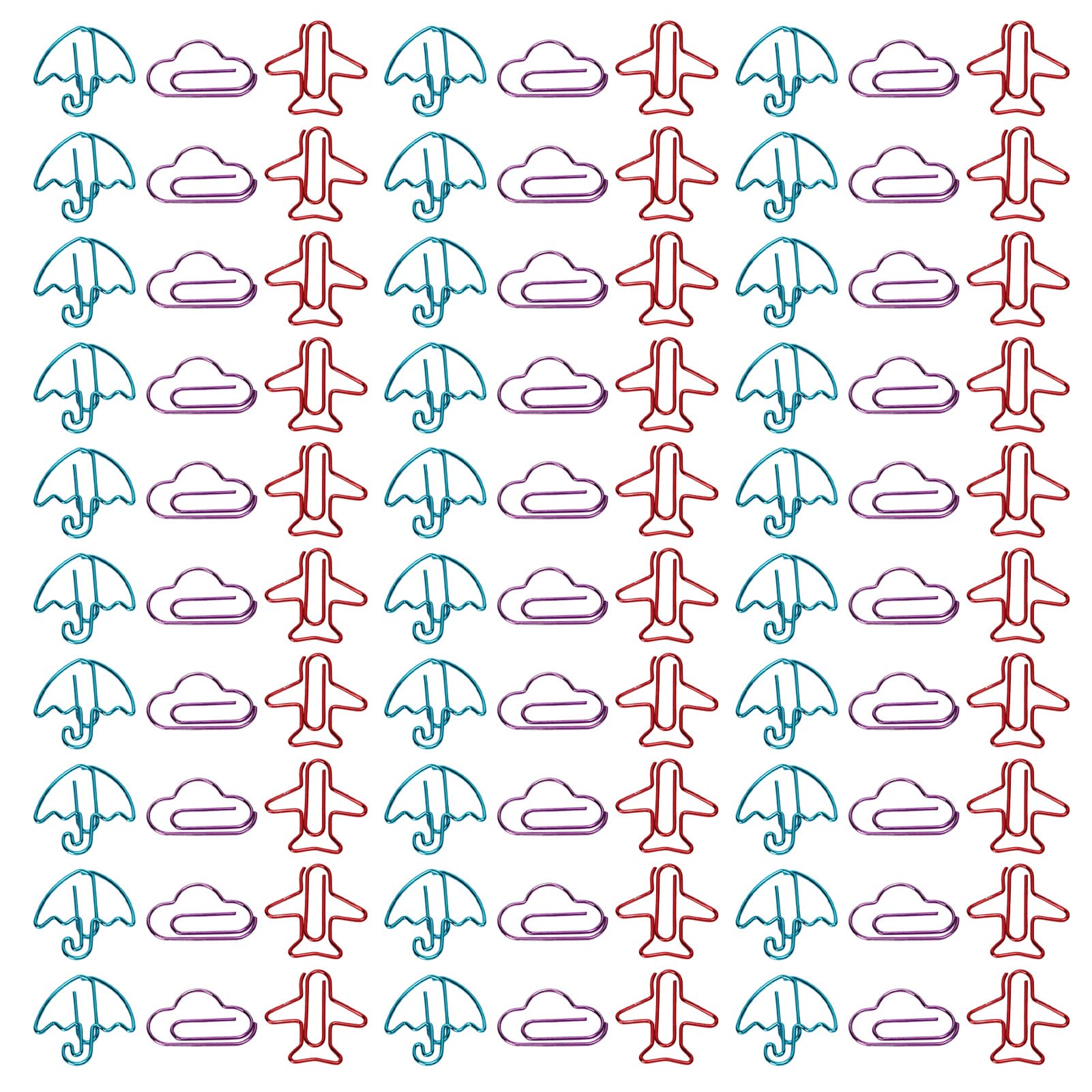 32 Scatole di Graffette Graziose, Divertenti Graffette Metalliche Fantasia Combinazione di Nuvole Bianche per Ombrello e Aereo, Graffette per Organizzare Documenti Classificando Organizer da Scrivania