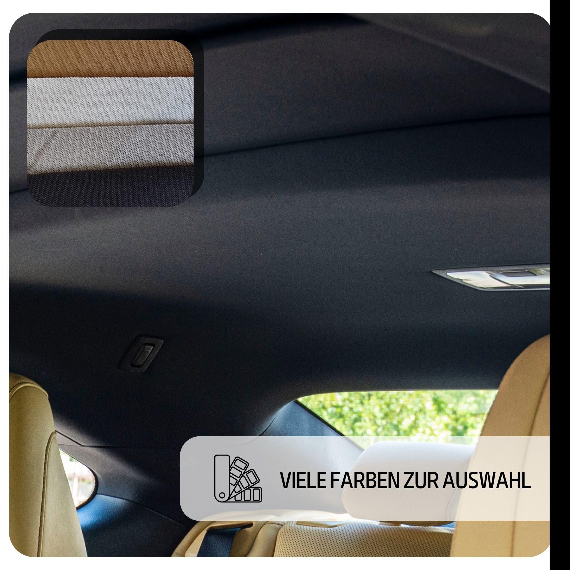 TAPHICEROS Dachhimmel Stoff, 200 x 180 cm, Schwarz, Meterware Textil Innenraumverkleidung Autostoff Reparatur Autohimmelstoff, Autohimmel, Bezugsstoff Polster, Auto Caravan Boot Wohnmobil DIY