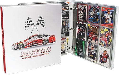 Miniatura 2 de UniKeep Carpeta de almacenamiento de tarjetas coleccionable con temática de Nascar, capacidad de 360 tarjetas (coche)