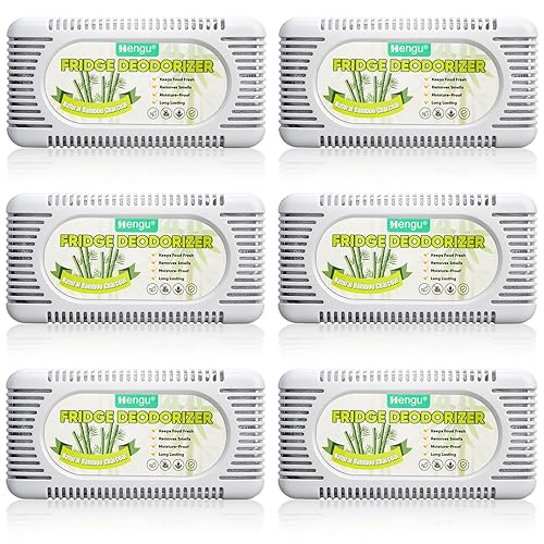 Fridge Deodorizer - 6 Pack Unscented Activated Charcoal Refrigerator Deodorizer