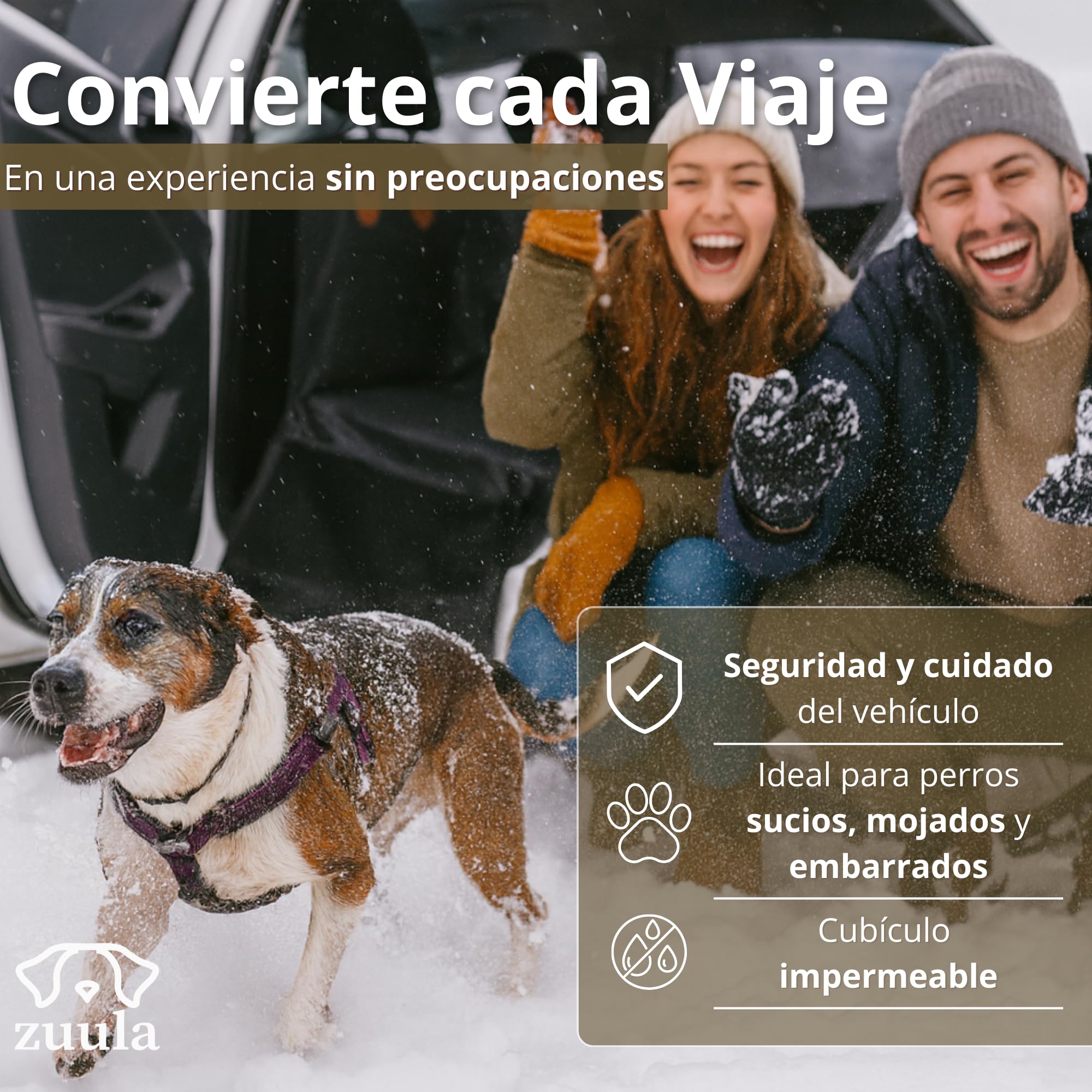 Asiento Coche Perro Mediano – Asiento Impermeable, Base Rigida, Acolchado, Ventilado - Dog Car Seat - No Deja Pelos – Seguro y Resistente - Viajes y Escapadas – Silla Perro Coche Robusto hasta 25 Kg
