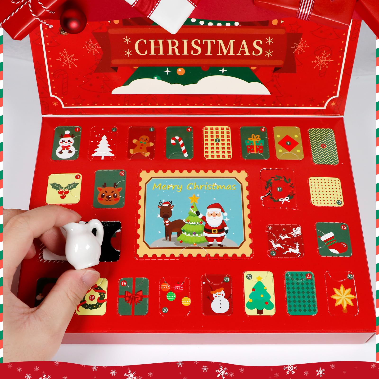 Calendrier de l'Avent 2025 Magnet Frigo pour Enfants Adulte Filles Garçons Femmes Hommes Calendriers de Noël 24 Jours Aimant Réfrigérateur