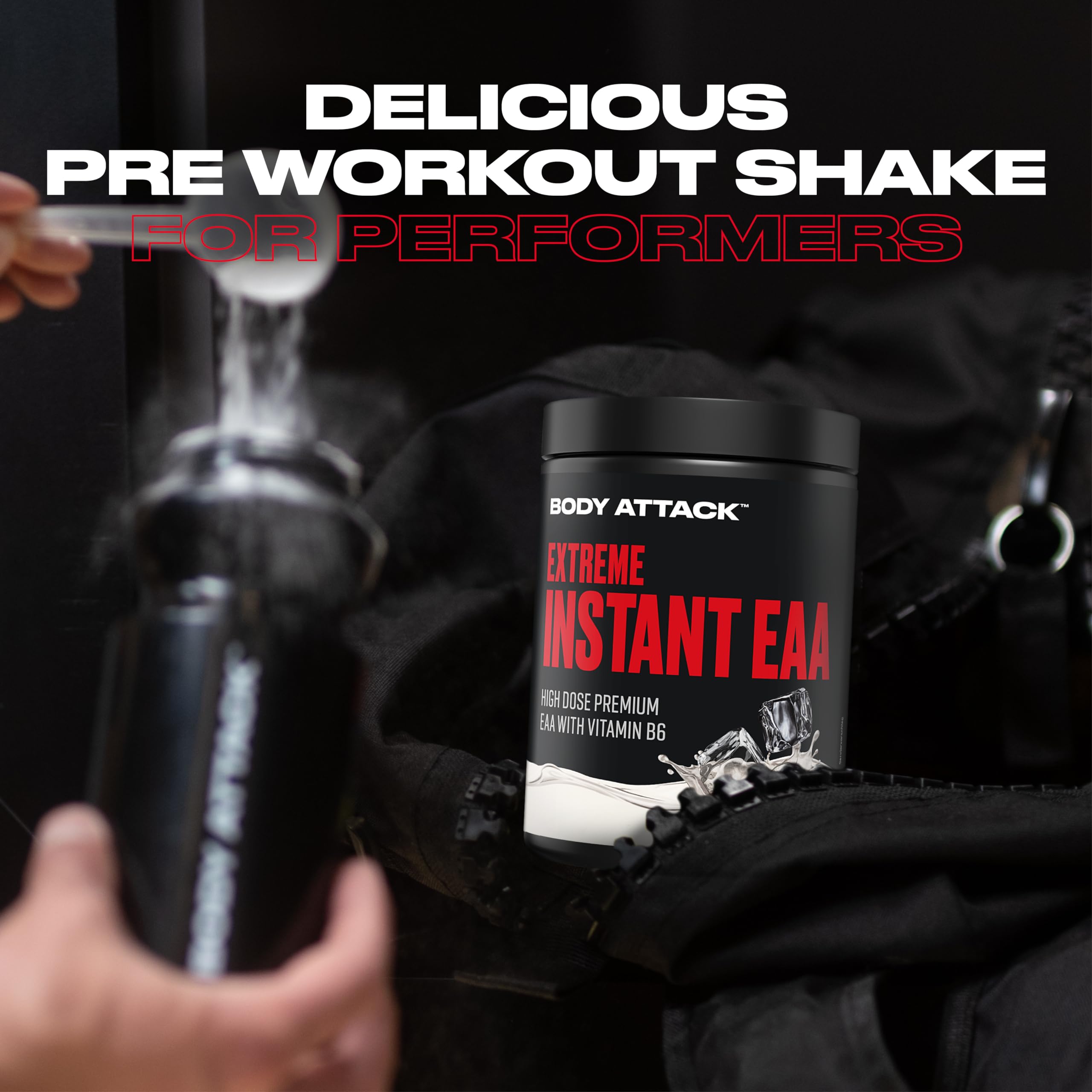 Body Attack Extreme Instant EAA Pulver - Ice Tea Peach, 500 g - Made in Germany - 8 essentielle Aminosäuren für eine Protein reiche Ernährung & intensives Training
