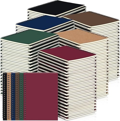 Miniatura 1 de Yahenda Cuaderno de espiral con rayas universitarias, cuadernos rayados de 8.3 x 5.5 pulgadas, cuadernos de notas a granel A5, cuadernos de papel