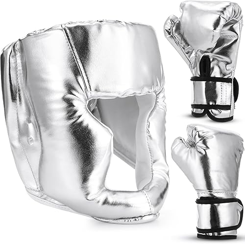 Miniatura 20 de Set de protección para la cabeza y guantes de boxeo Arrowbash para niños, guantes de boxeo de 6 oz y protección para la cabeza de lucha, equipo de