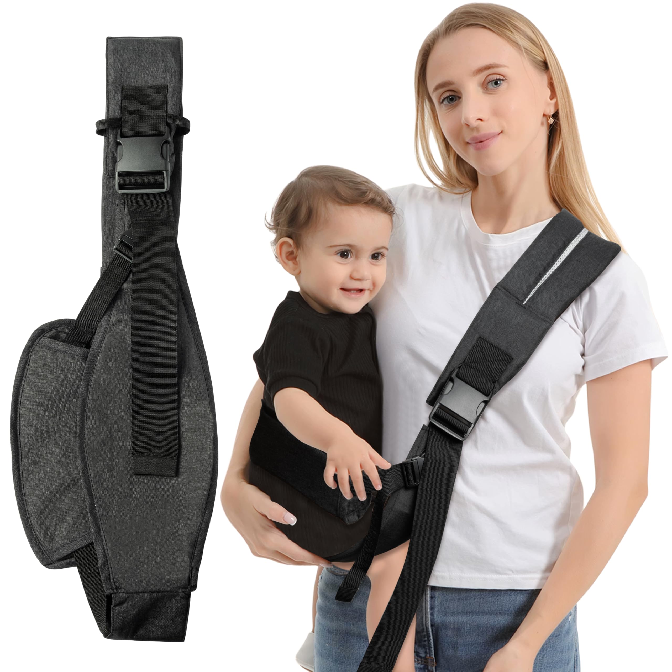 GoaePode Baby Carrier with Side Support Straps, Hands Free Adjustable Toddler Sling Carrier