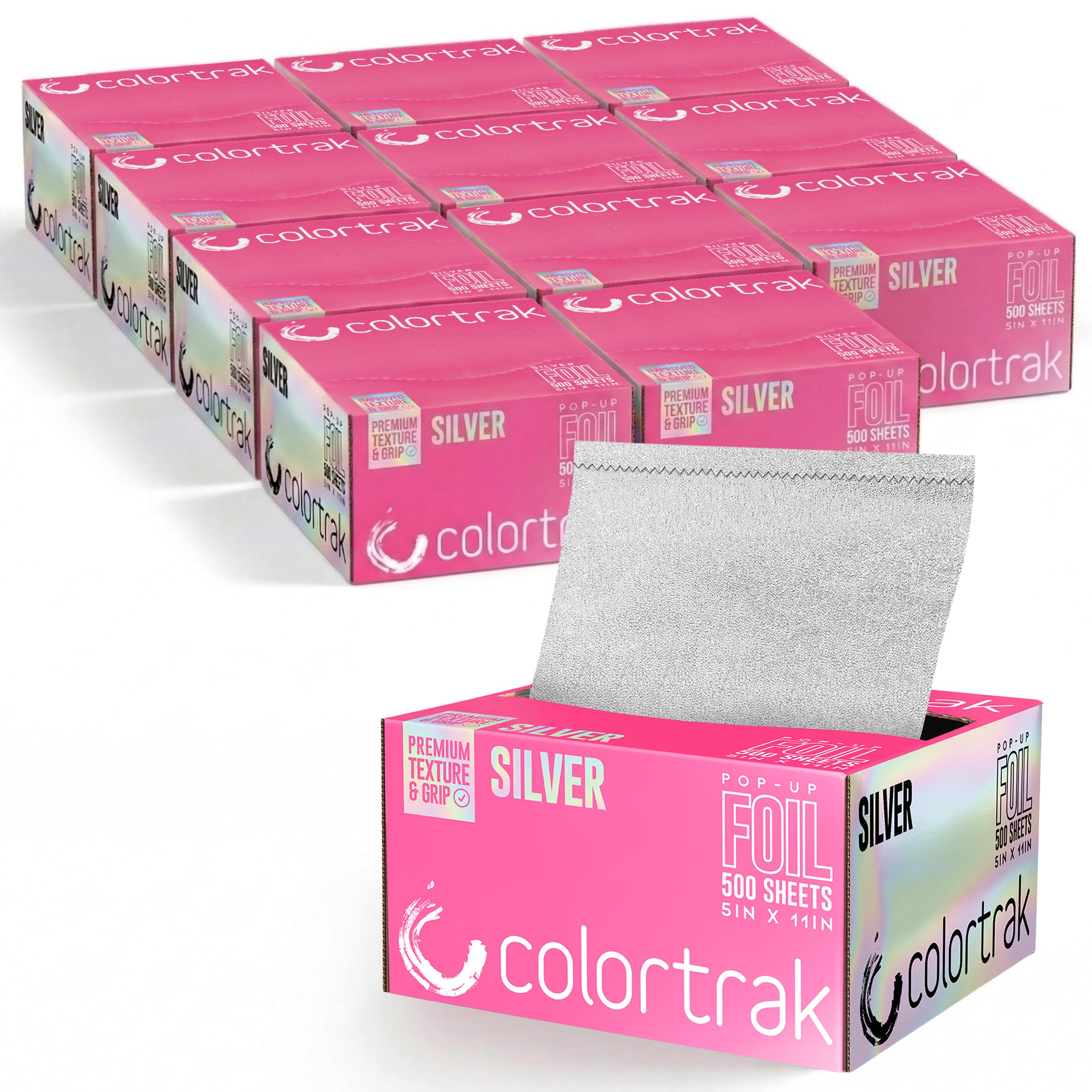 Colortrak Embossed Silver Aluminum Foil Sheets for Hair Coloring