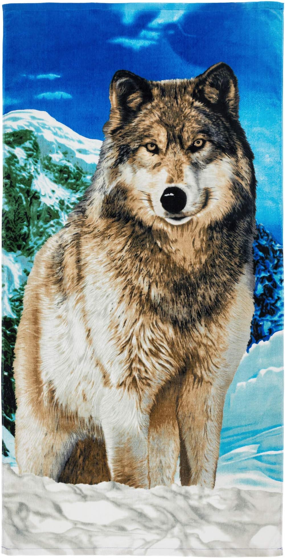 Husky Beach Towel 30 x 60 inches - Wildlife Alaskan Wolf - Soft and Absorbent Cotton - Eco-Friendly