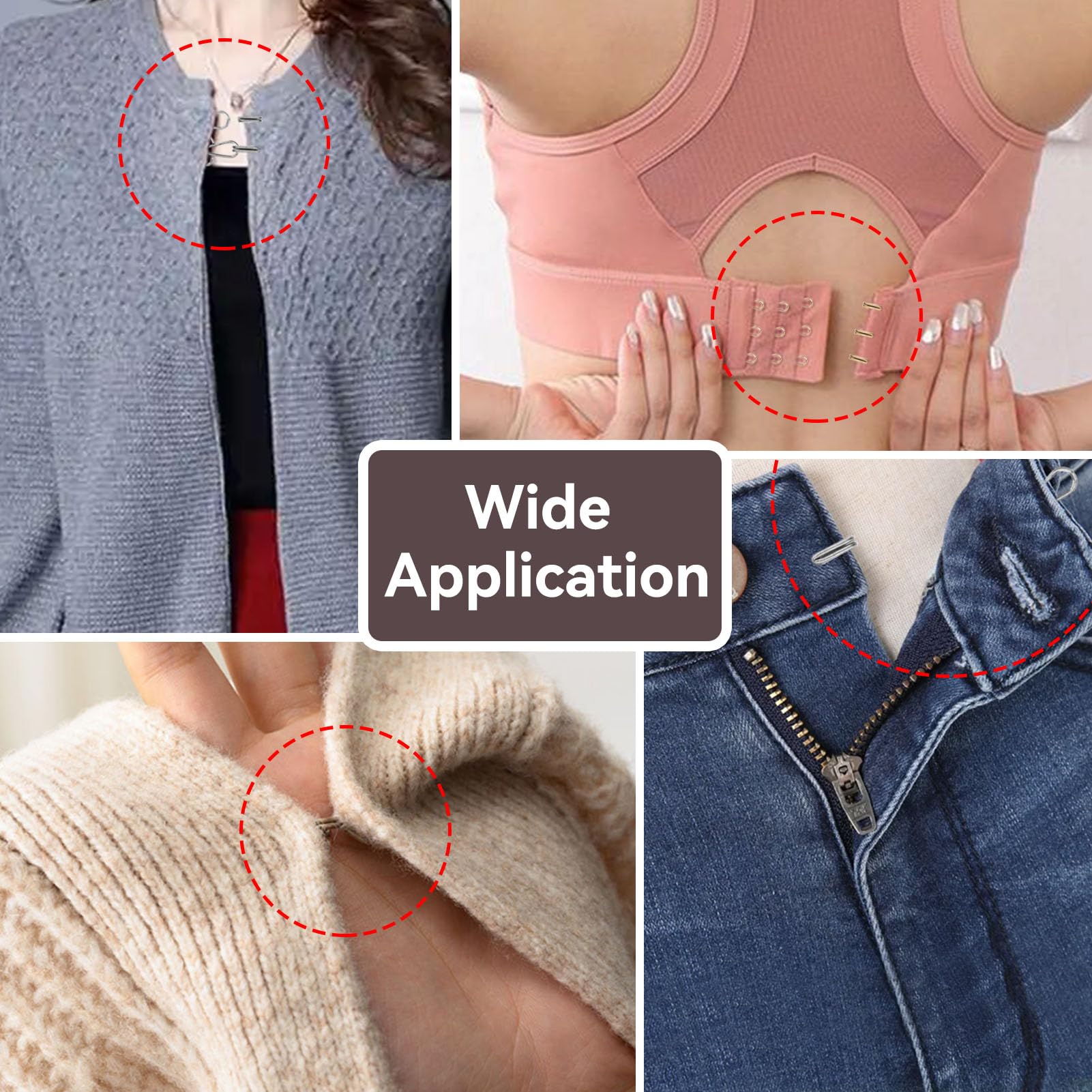 10 ganci per cucire e chiusura con occhi, sostituzione ganci per reggiseno, ganci grandi e chiusura con occhi per reggiseno, giacca di pelliccia e abbigliamento Occhiello per abbigliamento (Nero)