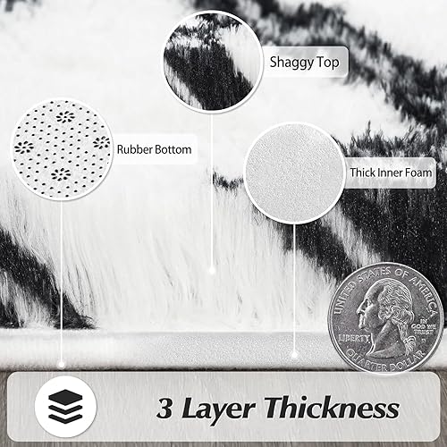 Miniatura 6 de Alfombras grandes de 6 x 9 pies para sala de estar, alfombra blanca moderna súper suave para dormitorio, alfombra geométrica marroquí de lujo