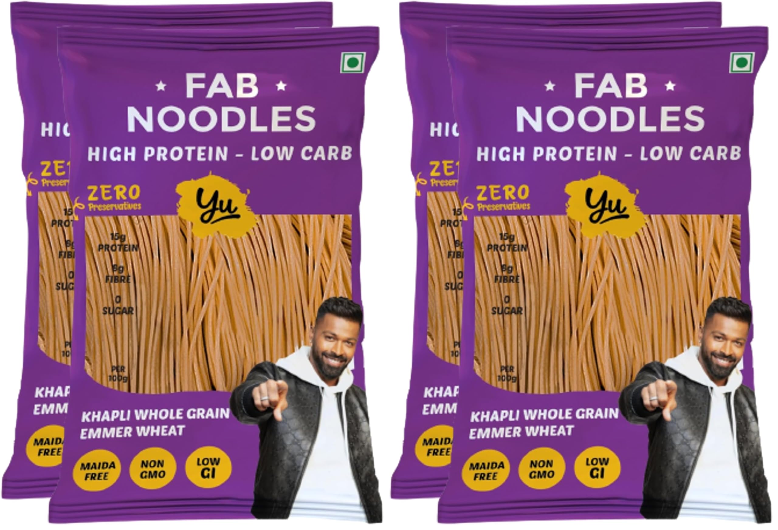 Yu Foodlabs Fab Noodles-Low Carb&High Protein-Zero Maida&Made Using Special Grade Atta-Not Fried Healthy Wheat Noodles-No Preservatives&100% Natural-5 Mins-Serves 6-300 Gram(Pack Of 4)-image-24