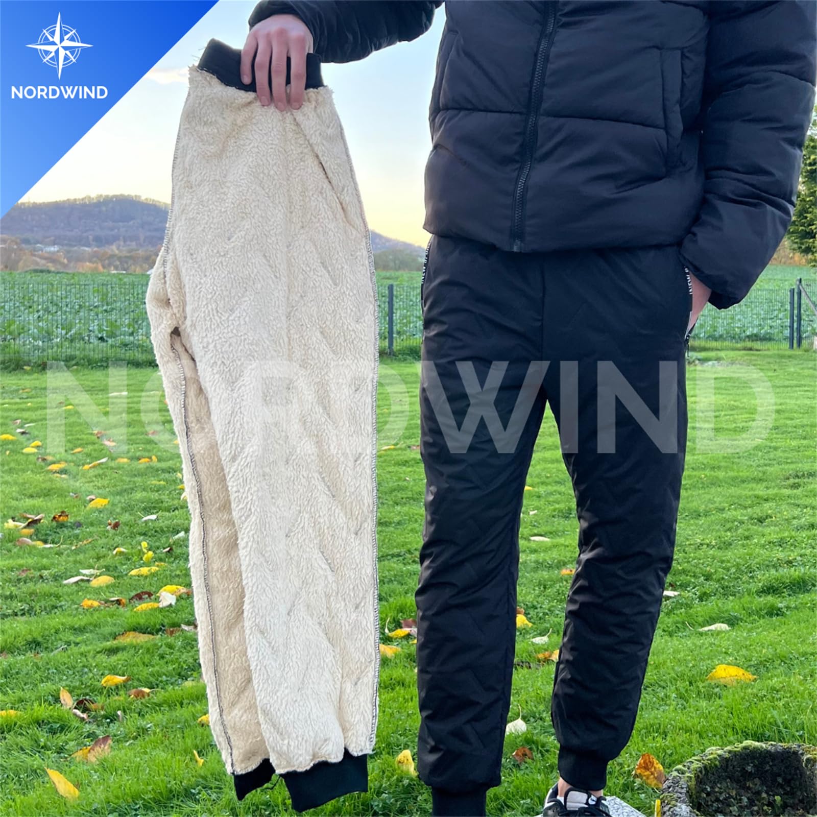 MEIION Thermohose Warme und trockene Beine – bei jedem Wetter Warme Herren Outdoorhose wasserdichte, Winddichte Fleece gefütterte Winterhose für Skifahren und Wandern