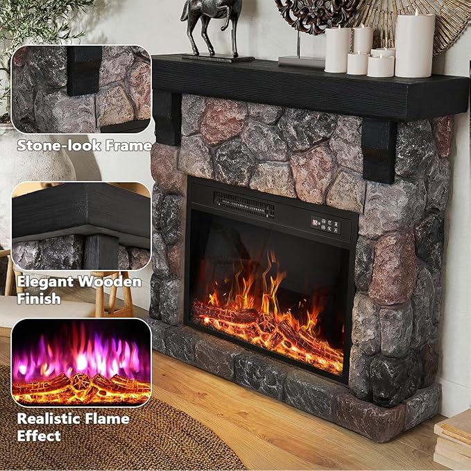 Chimenea Eléctrica PUKAMI 36 pulgadas con Manto y Control Remoto miniatura 6
