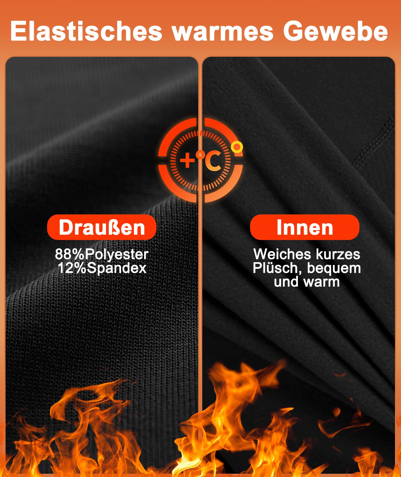 Djtnzdm Maglia Termica Uomo Manica Lunga Magliette da Ciclismo Invernale Sci Maglie Termiche Elastico Caldo T-Shirt Sportiva a Compressione Pacco da 2