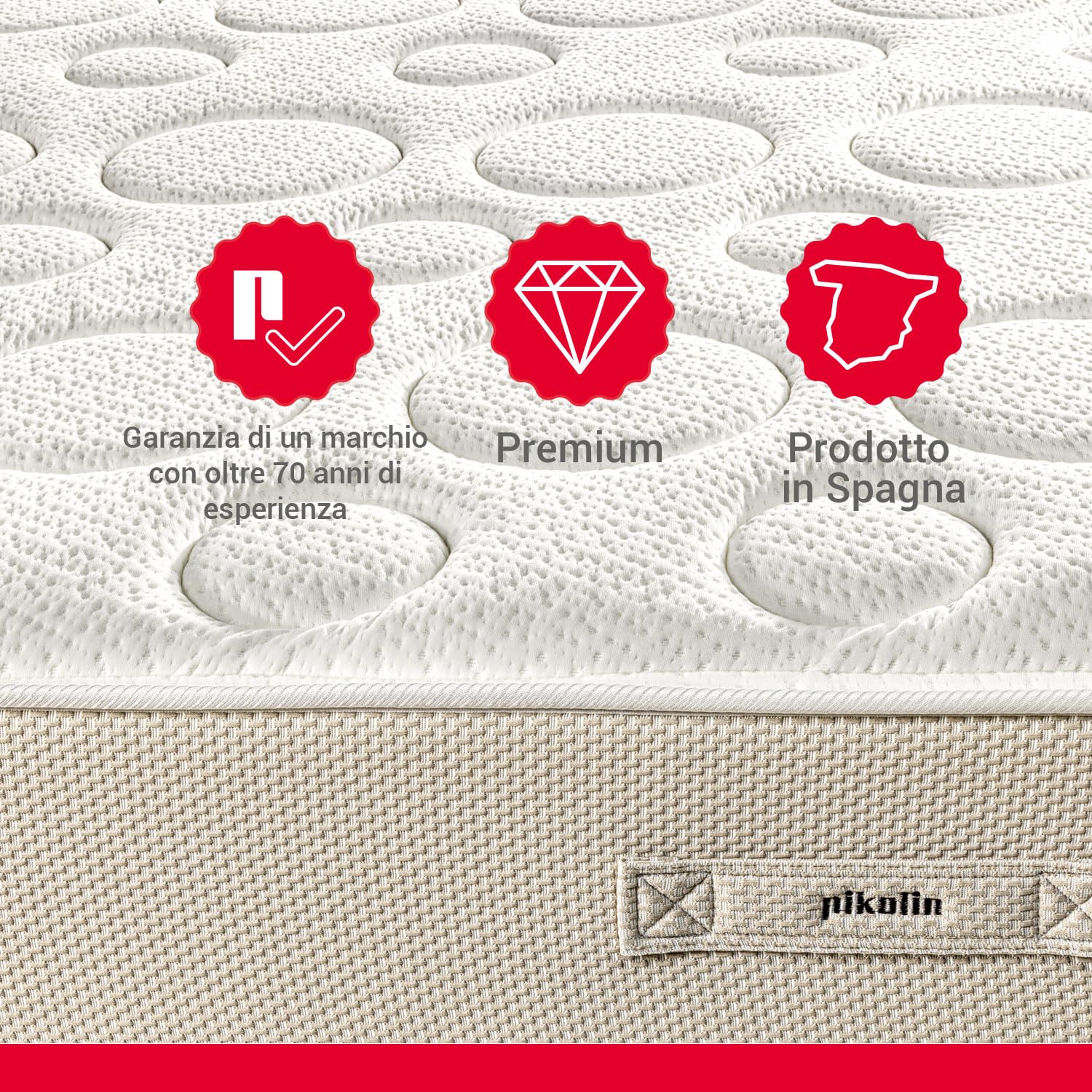 PIKOLIN - Colchón Viscoelástico 150x190 cm Premium - Altura 28 cm - Núcleo Muelles Ensacados Extra Confort - Doble Cara - Tratamiento Higiénico Triple Barrera - Fabricado en España - Modelo Shire