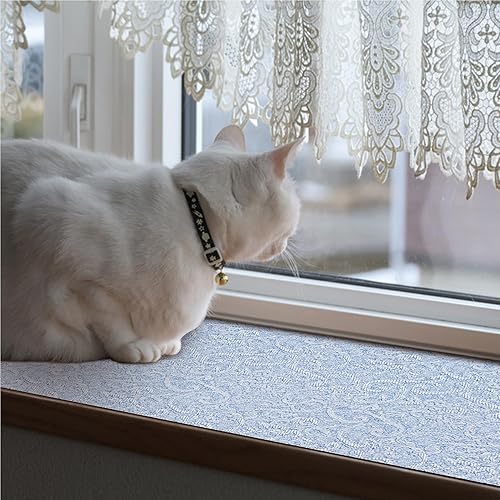 Miniatura 9 de FIFTY-FEET Revestimiento de estante de 18 x 192 pulgadas con tijeras y cinta métrica para armarios de cocina, forro de cajón de PVC para tocador de