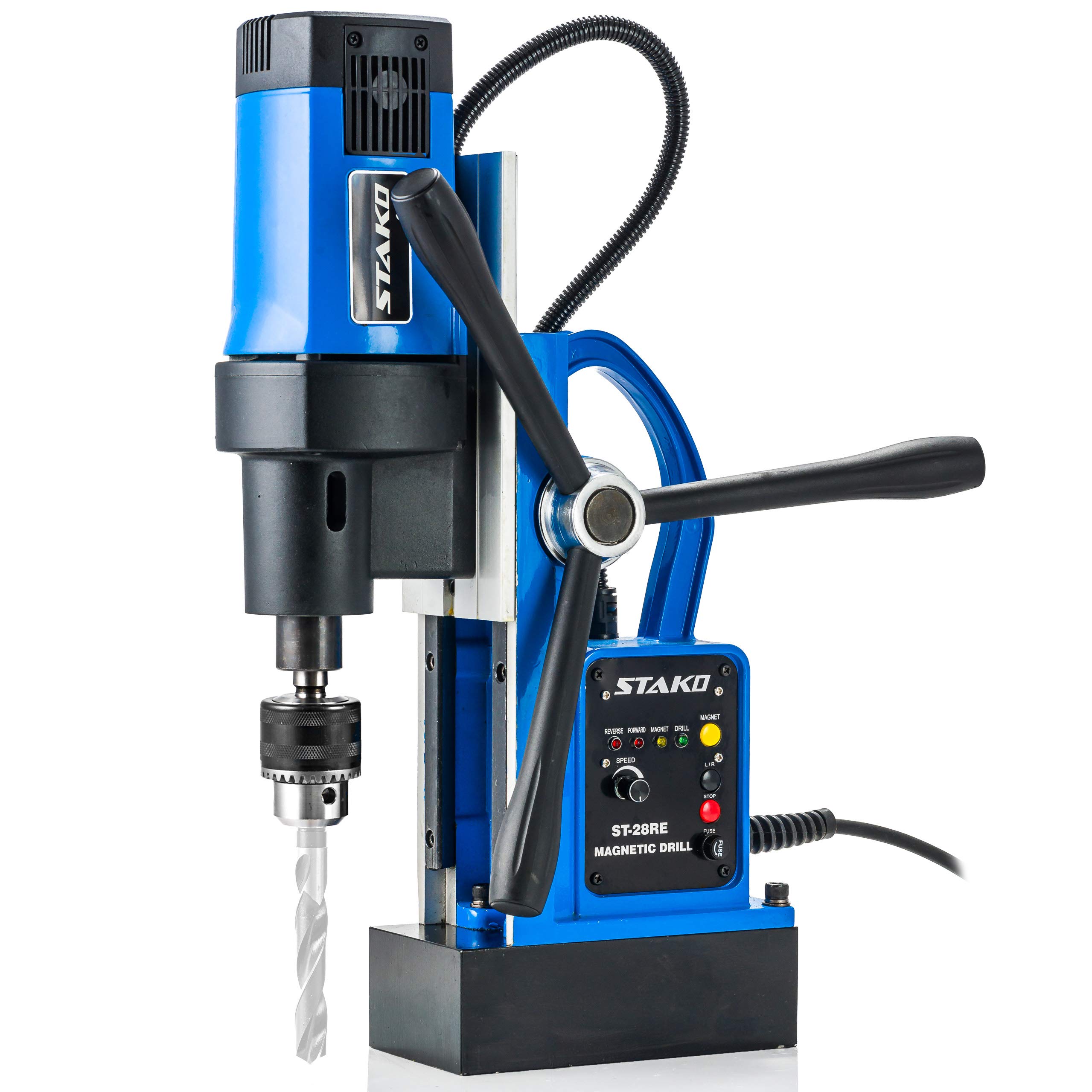 STAKO ST-28RE - Taladradora Magnética, Herramienta Eléctrica (80 mm de diámetro, 1600 W, con maletín, fuerza magnética 14500 N, 1 unidad)