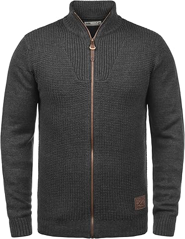 !Solid Tristian Cárdigan Chaqueta De Punto Rebeca para Hombre con Cuello Alto con Cremallera